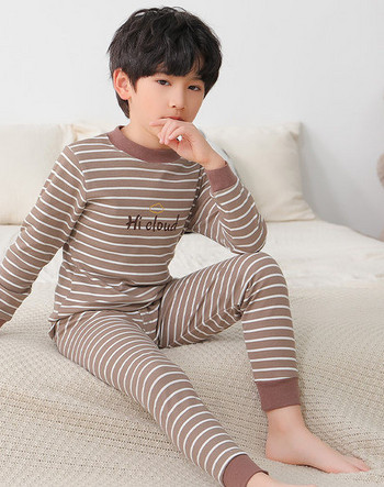 Παιδικές πιτζάμες με ριγέ στάμπα για αγόρια