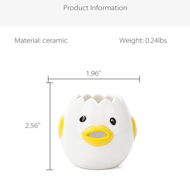 Oddeľovač vaječných bielkov, krásny kreatívny, roztomilý kreslený kurací žĺtok, keramický oddeľovač, kuchynské náradie, kuchynské doplnky