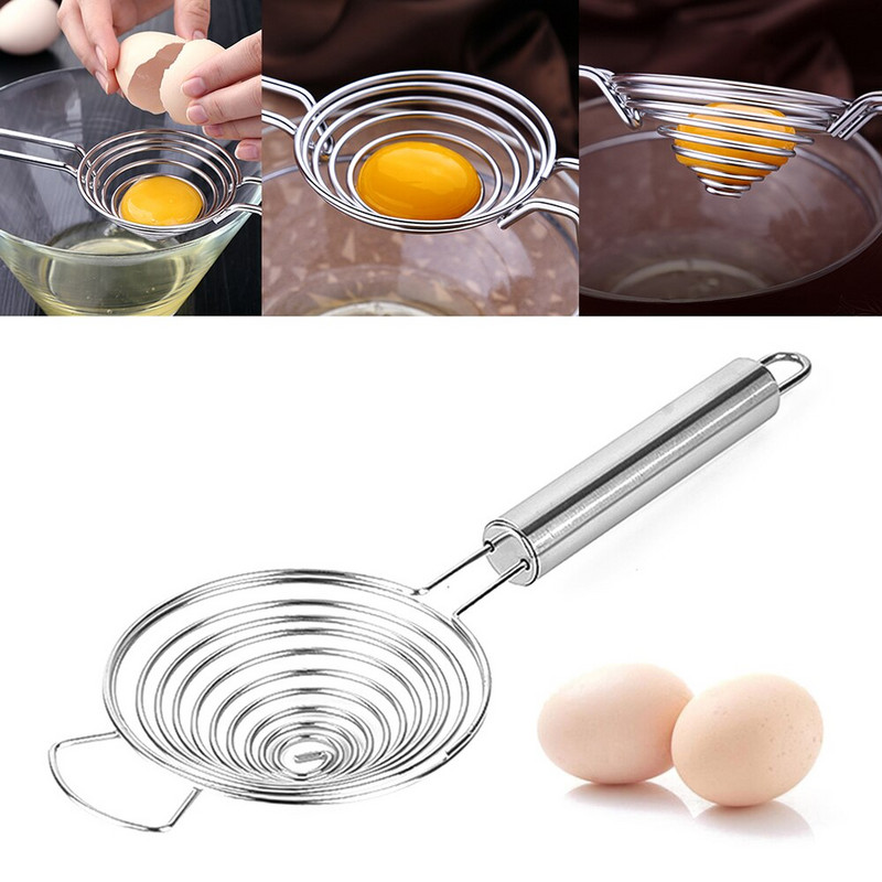 2021 Нов сепаратор за яйца Сепаратор за жълтъци от неръждаема стомана Кухненски прибори Практичен инструмент за готвене на яйца Кухненски джаджи и аксесоари