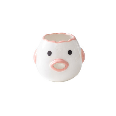 Nástroj na oddeľovanie vajec od bieleho žĺtka, oddeľovač keramiky, keramický kreslený oddeľovač vajec s kuriatkami, kuchynské pomôcky