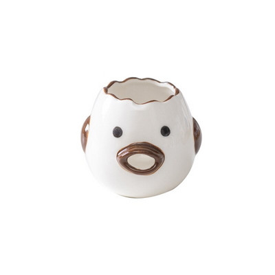 Nástroj na oddeľovanie vajec od bieleho žĺtka, oddeľovač keramiky, keramický kreslený oddeľovač vajec s kuriatkami, kuchynské pomôcky