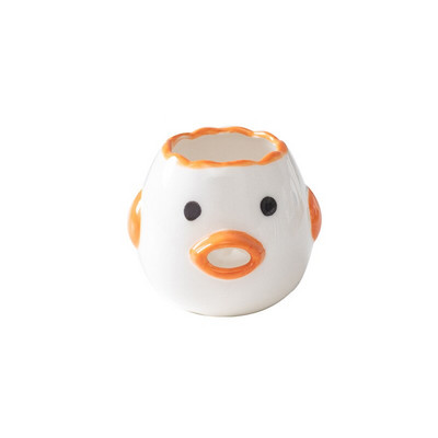 Nástroj na oddeľovanie vajec od bieleho žĺtka, oddeľovač keramiky, keramický kreslený oddeľovač vajec s kuriatkami, kuchynské pomôcky