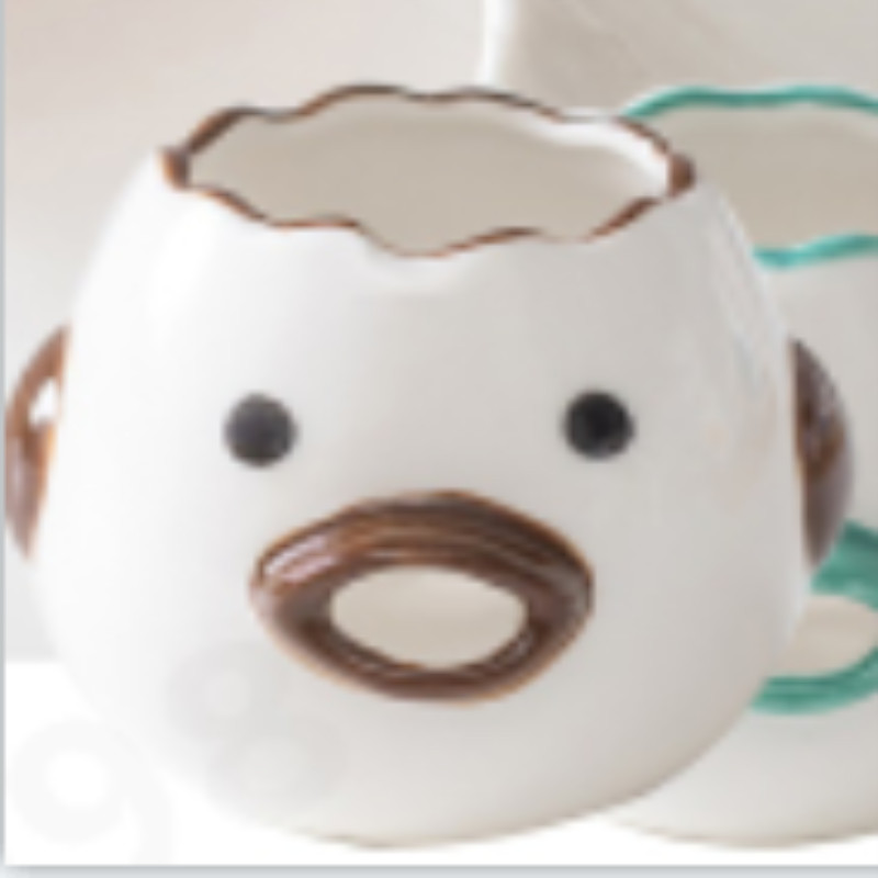 Nástroj na oddeľovanie vajec od bieleho žĺtka, oddeľovač keramiky, keramický kreslený oddeľovač vajec s kuriatkami, kuchynské pomôcky