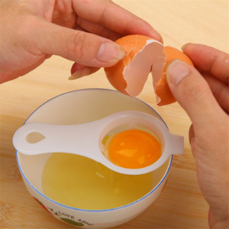 10 ks biely plastový oddeľovač vajec, žĺtok, preosievanie, domáce pečenie koláčov, šéfkuchár, jedálenský gadget na varenie pre domáce kuchynské náradie, veľkoobchod