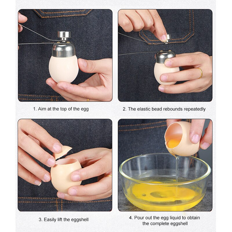 1 vnt. kiaušinių žirklės, nerūdijančio plieno virtų kiaušinių lukštų pjaustytuvas.