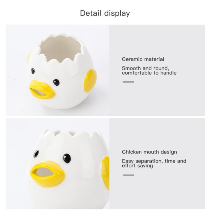 1 ks keramický oddeľovač bielkovín, oddeľovač žĺtkov a bielkovín, kreatívny oddeľovač vajec, kuchynské potreby