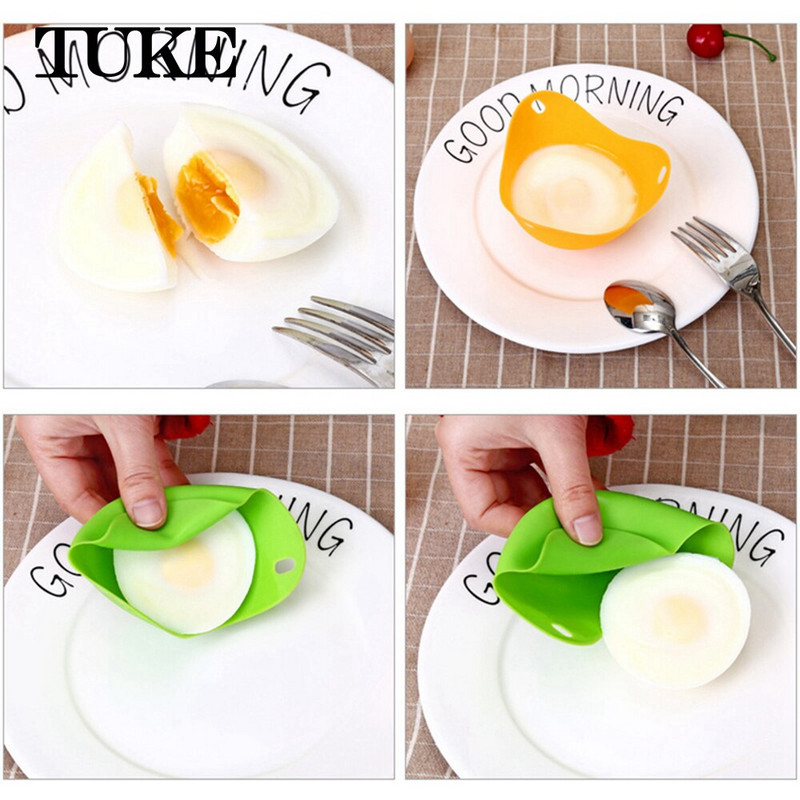 4 ks nových silikónových multifunkčných vajec Poacher Cook Pods Pošírované pečenie Cup Forma Kuchynský dusený riad Kuchynské pomôcky