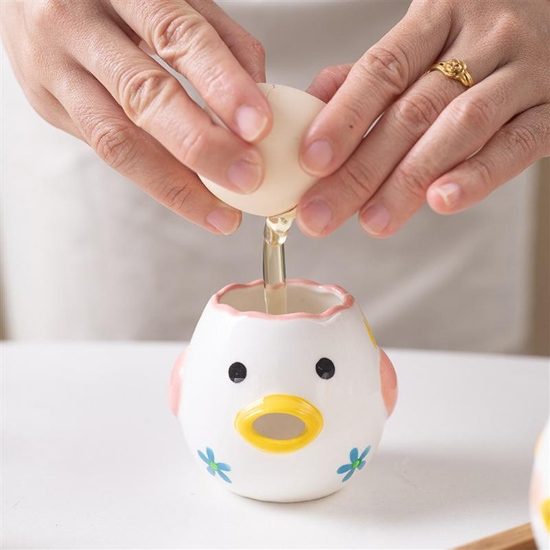 Oddeľovač žĺtkov a bielkov, deliaci filter, sitko, rozdeľovač, extraktor, kuchynský keramický kreslený mini pečenie z nehrdzavejúcej ocele