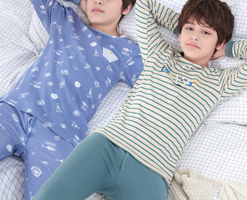 Детска пижама за момчета от две части -с овално деколте