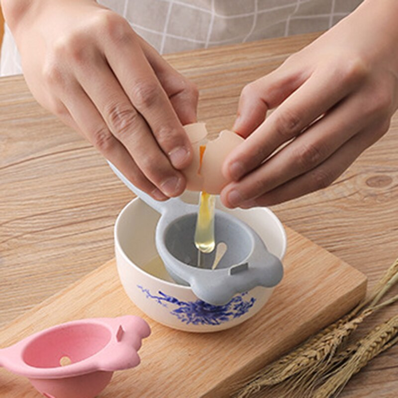 Kuchynský oddeľovač vajec z pšeničnej slamy, domáci kreslený odstraňovač bielkov, DIY nástroj na pečenie, filter na vajcia, oddeľovač bielkov