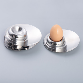 Σετ 2, 304 ανοξείδωτη θήκη αυγών Στρογγυλή βάση Δίσκος αυγών Κύπελλο αυγών