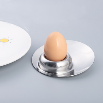 Комплект от 2 броя Поставка за яйца от неръждаема стомана 304 Поставка за яйца с кръгла основа Чаша за яйца