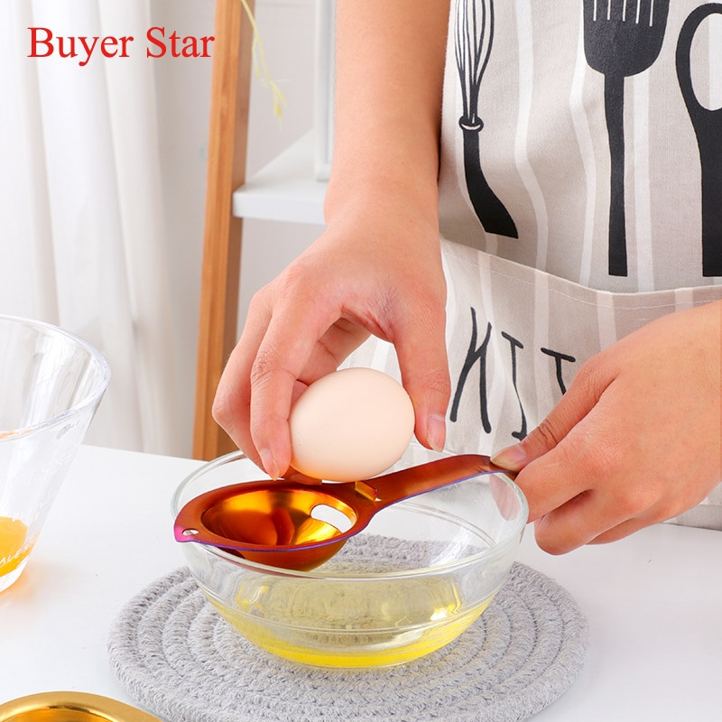 1 ks nerezové nástroje na oddeľovanie bielkov, filtre na vajcia a žĺtky, kuchynské doplnky, oddeľovací lievik, lyžica, delič vajec