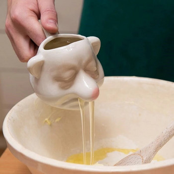 Нов керамичен разделител за яйчен белтък с форма на джудже Забавни ръчни кухненски инструменти Готвене Печене Филтър за яйчен жълтък Добър помощник за разбиване на яйца