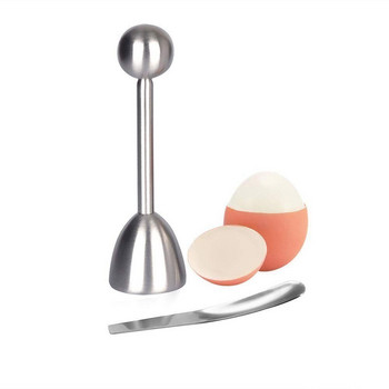 5 ΤΕΜ/σετ Ανοξείδωτο ατσάλι για βρασμένα αυγά Topper EggShell Cracker Ανοιχτήρι Αυγοθήκη Κουτάλι αυγών Gadgets κουζίνας