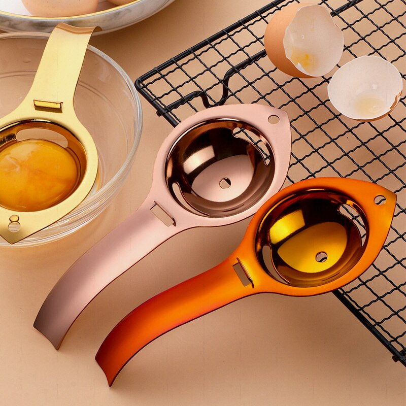Kuchynské doplnky Oddeľovač nehrdzavejúcej ocele na žĺtky Nástroj na oddeľovanie bielkov 1/2 ks Gadget lievik lyžica oddeľovač vajec