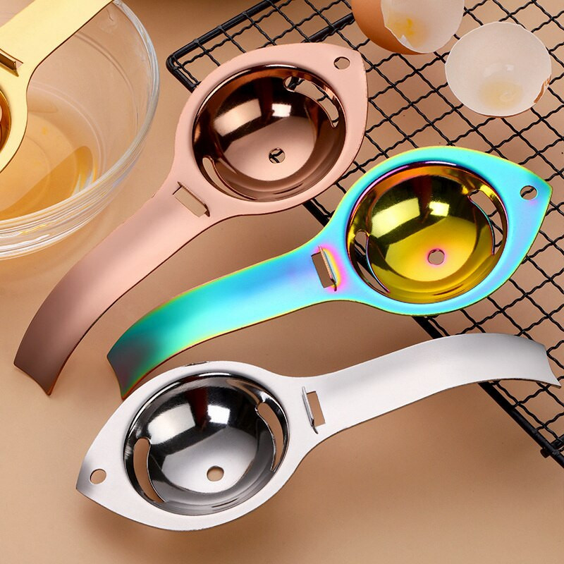 1/2 ks kuchynských doplnkov Oddeľovač vajec Nerezový sitko na žĺtky Nástroj na oddeľovanie bielkov Oddeľovací lievik Lyžica