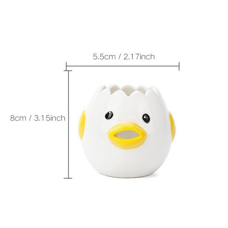 Kreatívny kreslený oddeľovač žĺtkov a bielkov s kuracím mäsom, keramika, keramický kreslený oddeľovač vajec s kuracím mäsom, jedáleň, varenie, kuchynský gadget