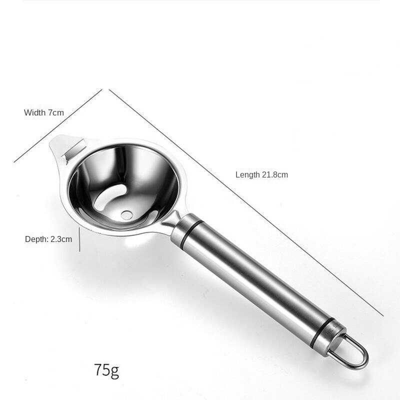 Nerezový biely oddeľovač žĺtkov, pečenie, varenie, kuchynský manuál, sito, filter na vajcia a tekutinu