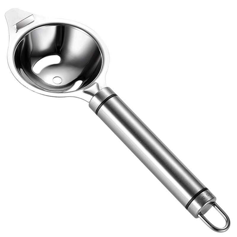 Nerezový biely oddeľovač žĺtkov, pečenie, varenie, kuchynský manuál, sito, filter na vajcia a tekutinu