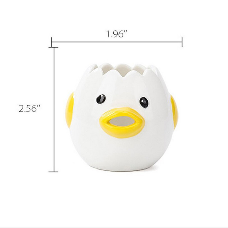 Tojássárgája fehérje elválasztó Rajzfilm csirke tojás osztók Kerámia konyhai kiegészítők Hordozható tojásszűrő osztó sütőeszközök