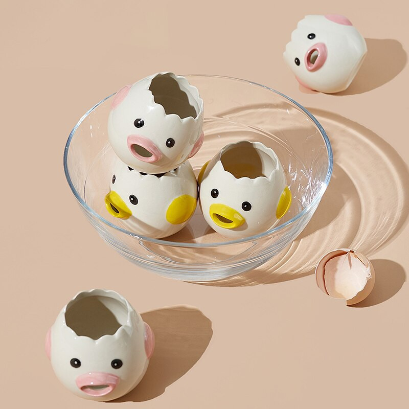 Kreatívny keramický oddeľovač žĺtkov a bielkov, potravinárske nástroje na vajíčka, oddeľovač vajec, nástroj na pečenie, domáce použitie, kuchynské náradie.