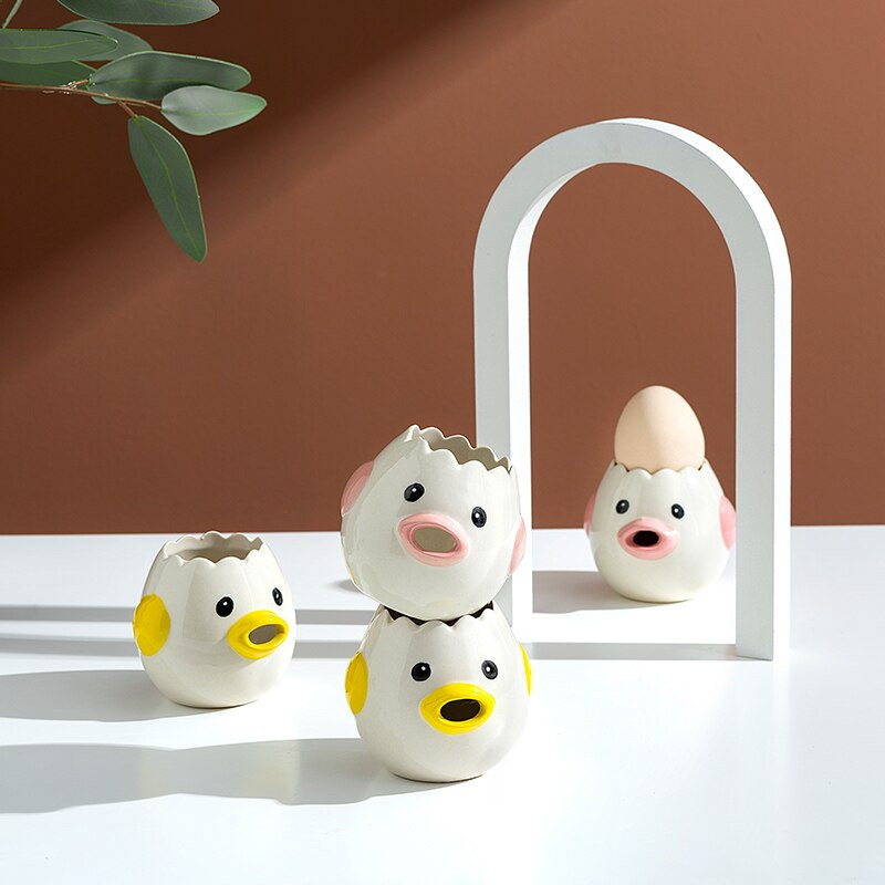 Kreatívny keramický oddeľovač žĺtkov a bielkov, potravinárske nástroje na vajíčka, oddeľovač vajec, nástroj na pečenie, domáce použitie, kuchynské náradie.