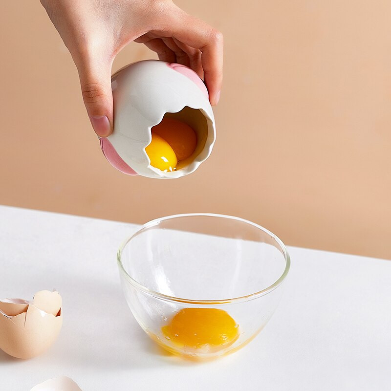 Kreatívny keramický oddeľovač žĺtkov a bielkov, potravinárske nástroje na vajíčka, oddeľovač vajec, nástroj na pečenie, domáce použitie, kuchynské náradie.
