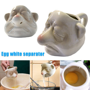 Забавен керамичен разделител за яйца във формата на джудже Разделител за белтък от яйчен жълтък Домашна кухненска джаджа Инструменти за яйца Готвене Печене Гореща разпродажба