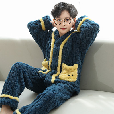 Chlapčenské zimné plyšové dvojdielne pyžamo