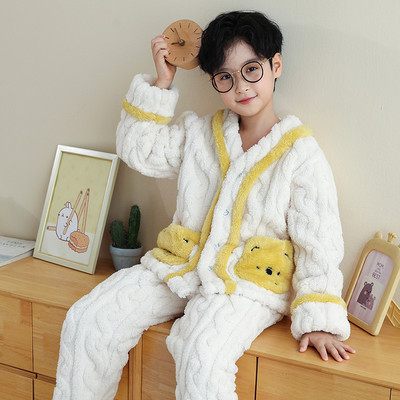 Chlapčenské zimné plyšové dvojdielne pyžamo