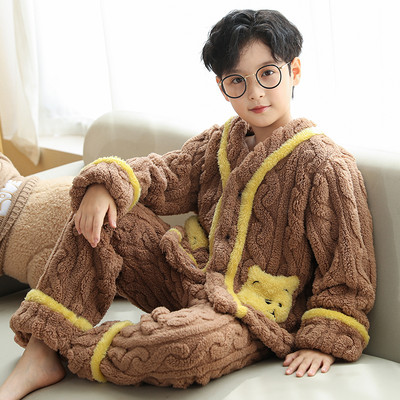 Chlapčenské zimné plyšové dvojdielne pyžamo