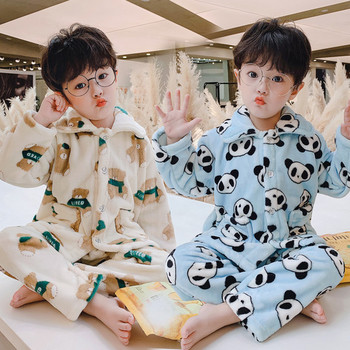 Παιδικές πιτζάμες φθινοπώρου-χειμώνα για αγόρια με κέντημα