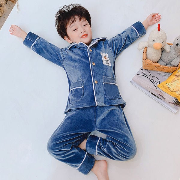 Vaikiška rudens-žiemos pižama berniukams su siuvinėjimais