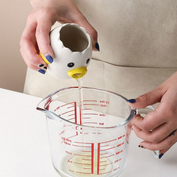 Творчески инструмент за разделяне на жълтъци от яйчен белтък Разделител за жълтъци и белтъци Керамичен карикатурен малък разделител за яйца Домакински кухненски джаджи Подарък