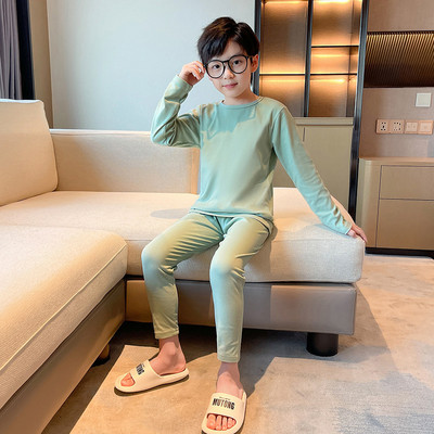 Dvojdielne pyžamo pre chlapcov v jednofarebnej farbe