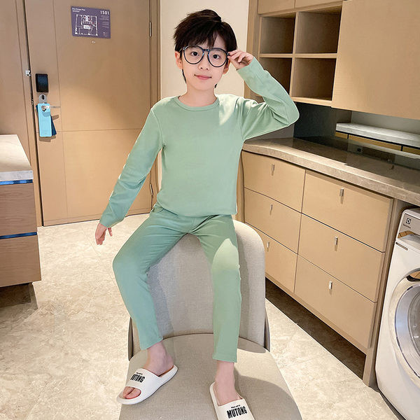 Dvojdielne pyžamo pre chlapcov v jednofarebnej farbe