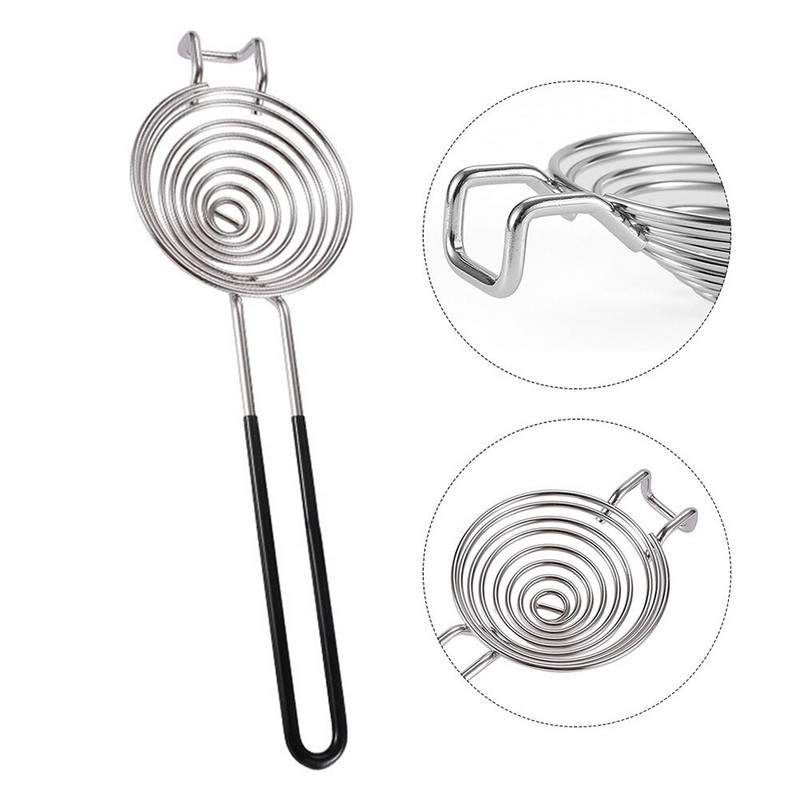 Сепаратор за яйца Удължена дръжка от неръждаема стомана Сепаратор за жълтъци Творчески полезни приспособления за готвене на яйца Кухненски прибори Аксесоари
