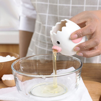 Δημιουργικό καρτούν Διαχωριστής λευκού αυγού Εργαλεία μαγειρικής κουζίνας Κεραμικό κοτοπουλάκι Εργαλεία διαχωρισμού λευκού κρόκου αυγού Εύκολο καθάρισμα