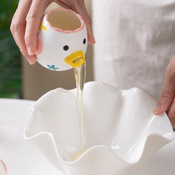 Творчески сладък керамичен разделител за яйца Разделител за белтък и жълтък Филтър за течност за яйца Филтър за домашно печене Инструмент Инструмент за отделяне на яйчен белтък