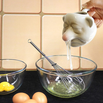 Керамични креативни кухненски прибори Snot Dwarf Egg Separator Egg Ceramic Big Nose Egg White Yellow Yellow Filter Кухненски аксесоари
