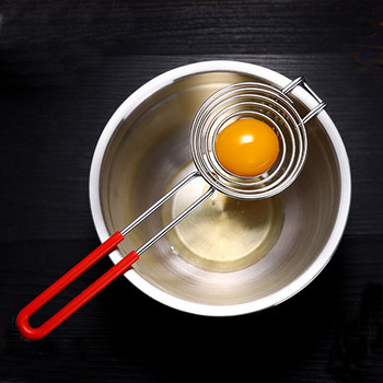 1 бр. Кабелна структура за разделяне на яйца от неръждаема стомана 304 Дизайн с дълга дръжка и кука за ухо Креативен разделител за яйчен жълтък и белтък Кухня