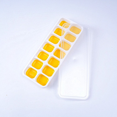 Formičky na ľad, 4 ks, ľahko odnímateľné silikónové a 14 formičiek na ľad s odnímateľným vekom odolným voči striekajúcej vode, kocky ľadu