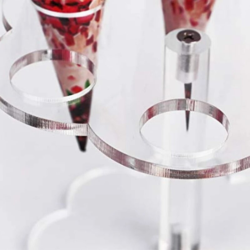 6/16-jamkový okrúhly akrylový držiak na zmrzlinový kornútok, stojan na dezerty, polica na párty, svadobné hostiny, jedálenské a barové potreby