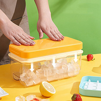 32 Решетка Тава за лед с капак Пластмасова форма за лед Аксесоари за домашен кухненски бар Creative Направи си сам квадратна форма за кубчета лед Хладилник Кутия за лед