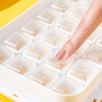 32 Решетка Тава за лед с капак Пластмасова форма за лед Аксесоари за домашен кухненски бар Creative Направи си сам квадратна форма за кубчета лед Хладилник Кутия за лед