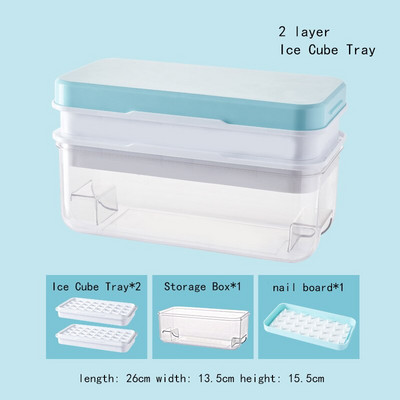32 mriežkových zásobníkov na ľad s vekom, plastových foriem na ľad, domácich kuchynských barových doplnkov, kreatívnych DIY štvorcových foriem na kocky ľadu, chladničky, ľadovej krabice