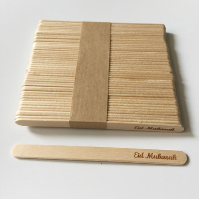 50 ks personalizovaných lízankových tyčiniek, drevených zmrzlinových tyčiniek na Eid Mubarak do silikónovej formy na párty, udalosť, tortu, nanuk.
