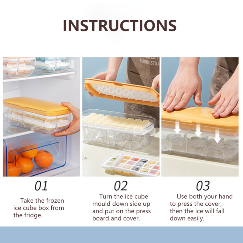 Silikónový lis na výrobu kociek ľadu, forma na výrobu ľadu, kreatívna úložná skrinka, veko, bar, kuchynská štvorcová sada kubických nádob