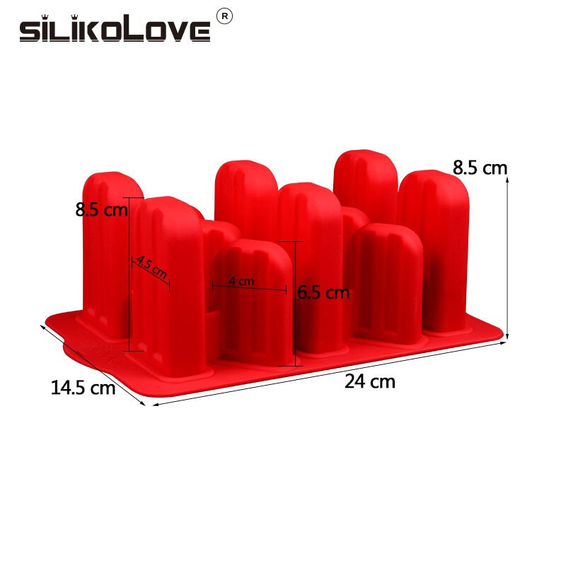 SILIKOLOVE 12-dutinový silikónový stroj na výrobu zmrzliny, potravinárske formy na nanuky, opakovane použiteľné formy na zmrzlinu s 12 tyčinkami.